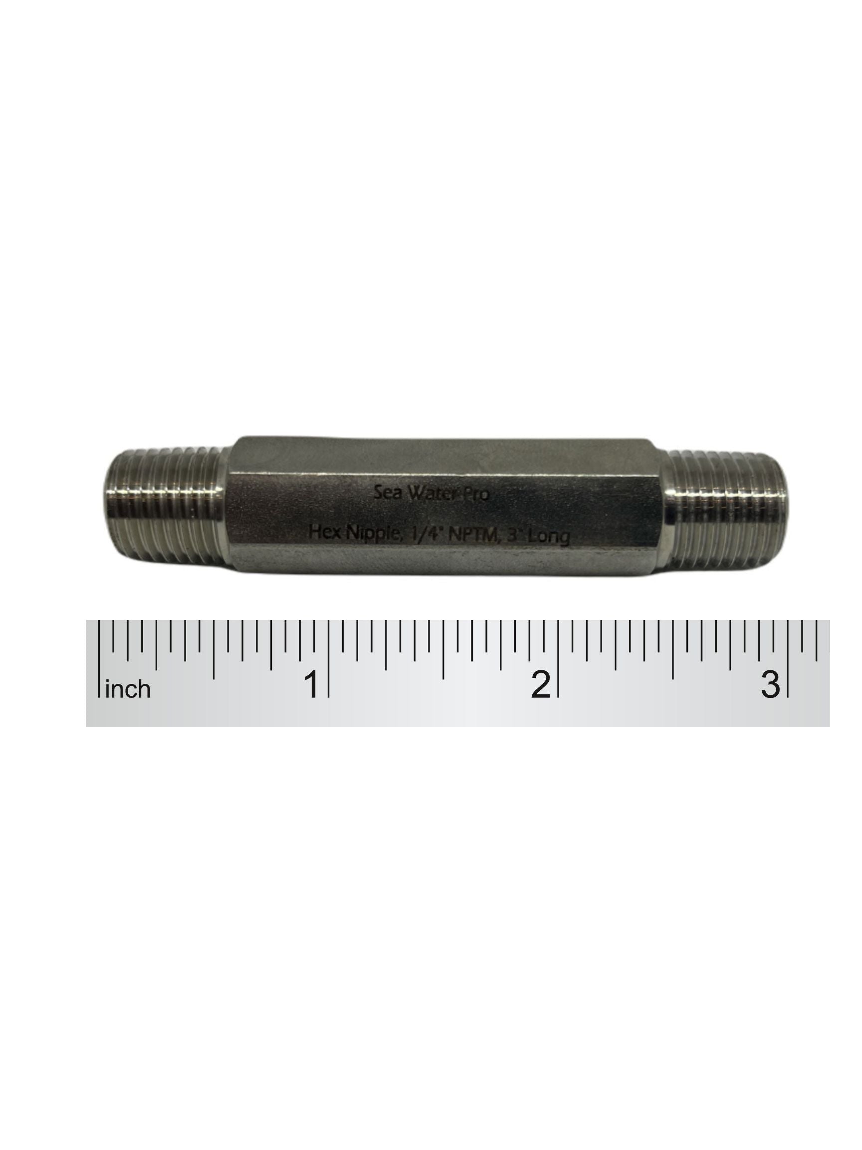 Fitting: 1/4" male x 1/4" male, 3" long, 316 stainless (1)