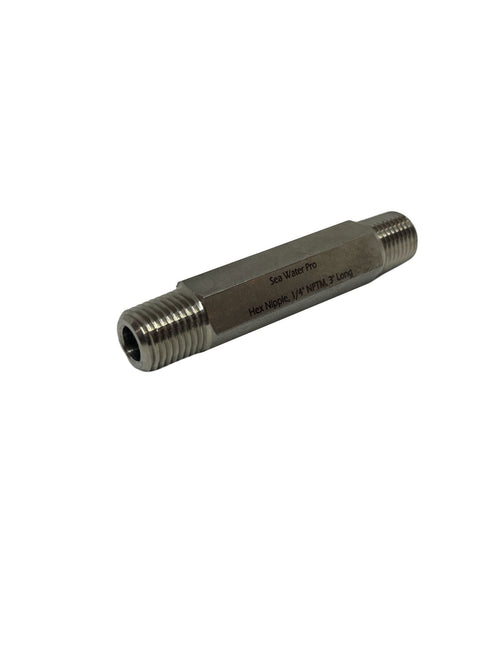 Fitting: 1/4" male x 1/4" male, 3" long, 316 stainless (1)