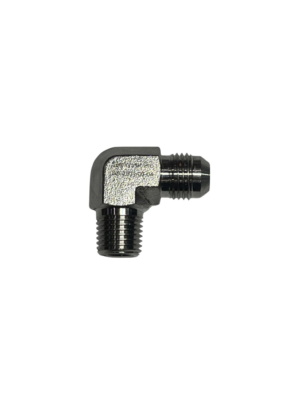 Fitting: Elbow 1/4" NPT Male  x 3/8" JIC male for high pressure hose (1)
