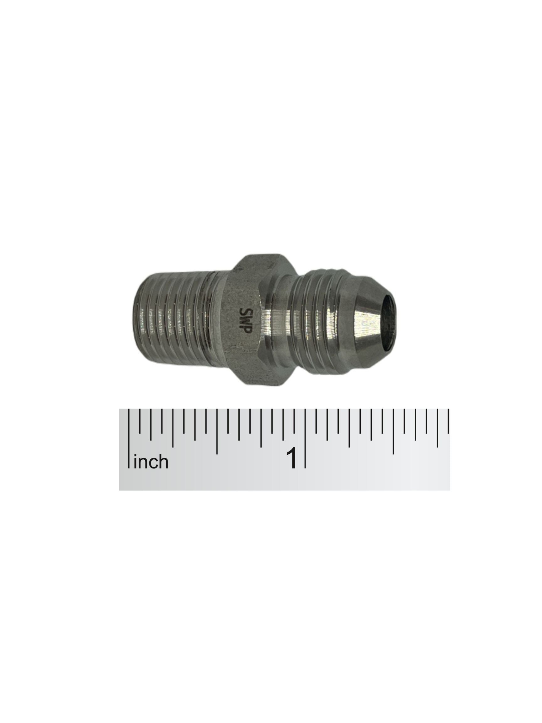 Fitting: NPT 1/4" Male x 3/8" JIC Male - 316 SST straight high pressure hose fitting