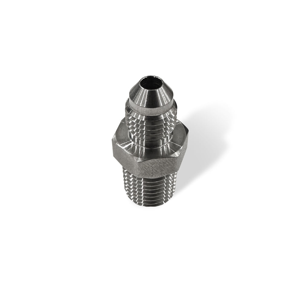 Fitting: NPT 1/4" Male x 3/8" JIC Male - 316 SST straight high pressure hose fitting