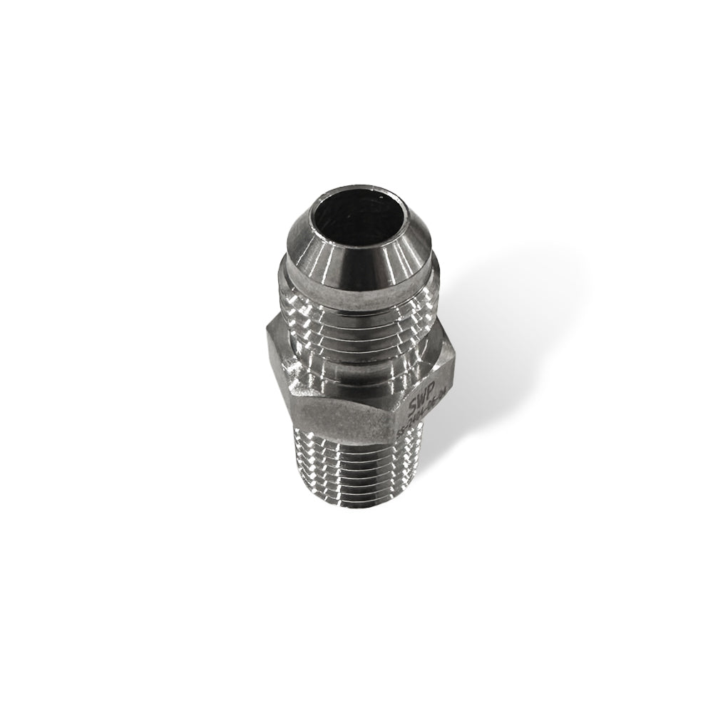 Fitting: NPT 1/4" Male x 3/8" JIC Male - 316 SST straight high pressure hose fitting