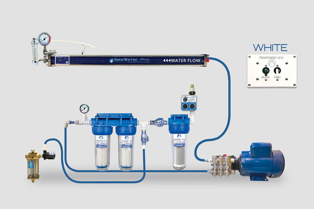 Watermaker: AC 110/220 Volt 970 Watts 20 GPH, Single Membrane.