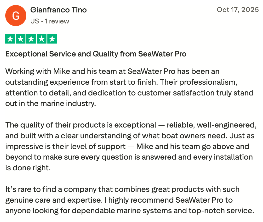 SeaWater Pro TrustPilot Review