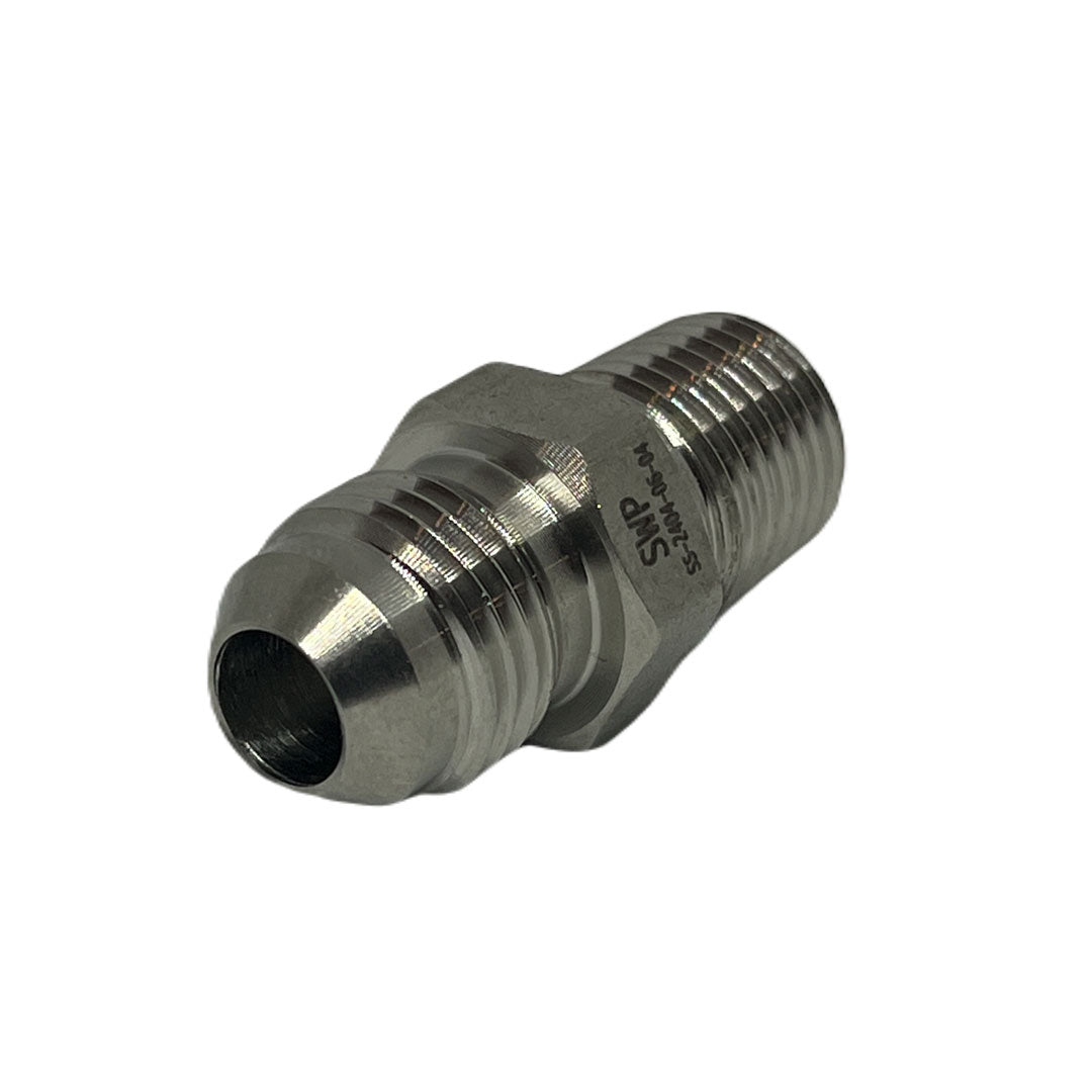 NPT 1/4" x 3/8" male high pressure hose fitting left