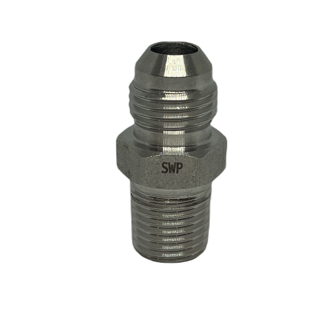 NPT 1/4" x 3/8" male high pressure hose fitting top