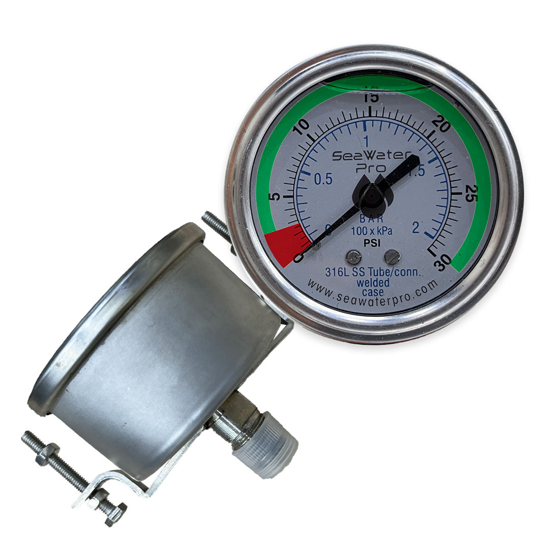 Low Pressure Gauge: 0-30 psi.