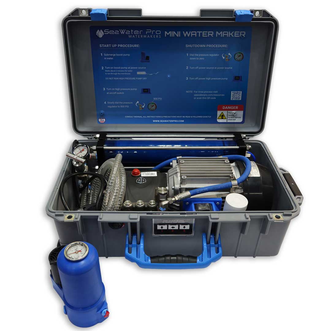 Open Case Mini Portable Water Maker AC Powered | SeaWater Pro